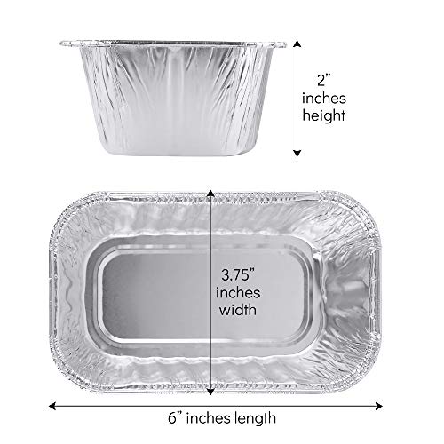 Plasticpro [1 Lb 10 Pack] Disposable Loaf Pans Aluminum Tin Foil Meal Prep Bakeware - Cookware Perfect For Baking Cakes, Bread, Meatloaf, Lasagna 1 Pound 6'' X 3.75'' X 2'' #TOP1