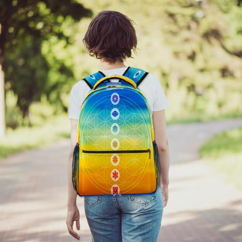 Sac à dos de voyage décontracté multicolore Fleur de Vie