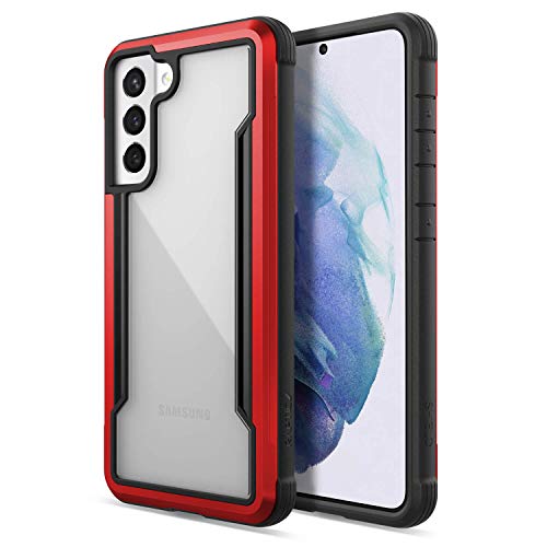 Raptic Shield Case Compatible With Samsung Galaxy S21 – Shockproof Military Grade Protection, Durable Anodized Aluminum Frame, 10Ft Drop Tested, Polycarbonate Case For Samsung Galaxy S21, Red #TOP4
