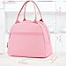 FlowFly Lunch Bag for Women Insulated Lunch Box Corduroy Lunch Tote Cooler for Travel Work Picnic, Pink