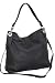 Produktbild AMBRA Moda Damen echt Ledertasche Handtasche Schultertasche Beutel Shopper Umhängtasche GL012 (Schwarz)