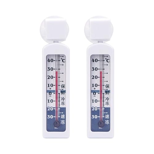 Libaroud Refrigerator Thermometer with Suction Cup, 2 Pieces Temperature Gauge for Fridge and Freezer, Extreme Temperature Range