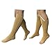 Presadee Seniors 15-20 mmHg and 20-30 mmHg Zipper Compression Easy Zip Up Socks Swelling Calf Leg Day and Night 2 Pack (L/XL, Beige)