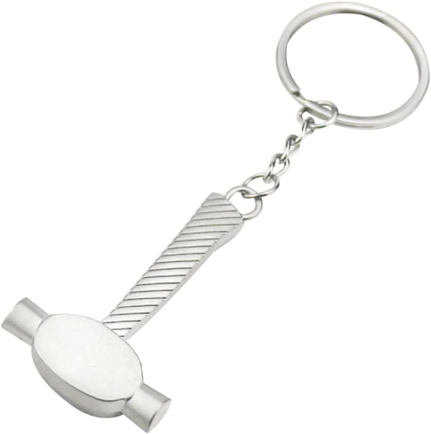 CALLARON Mini Tools Shaped Keychain Pendant Set 5 Pieces Metal Keyring Hammer Ruler Shovel Wrench for Fashion Accessory image 2