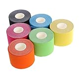 Color: 6 colores diferentes. Material: pegamento de algodón transpirable.Tamaño: 5 cm * 5 m (ancho * largo).