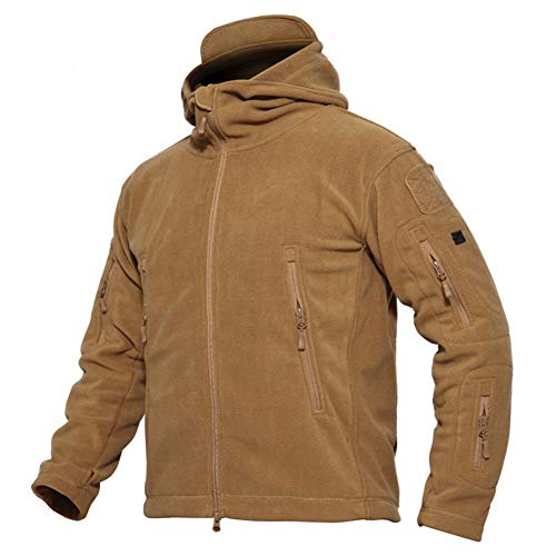 Bebling - Chaqueta de Combate para Hombre, Resistente al Viento, Forro Polar Militar, Chaqueta, Hombre, Color Caqui, tamaño L