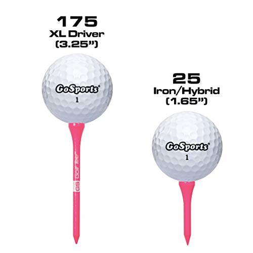 GoSports Camisetas de golfe de madeira premium GG de 8,25 cm – 200 camisetas GG para jogadores de ta