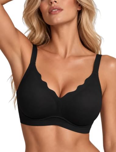 SEAYIJIA Bügelloser BH Nahtloser BH Ohne Bügel Bequemer BH Weich Alltag | V-Ausschnitt, Push-Up-Unterstützung, kabellos, verstellbare Träger, bequeme Bralettes, Rückenglättung, All