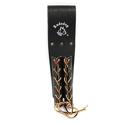 Lace-Up Double Bullpin Holder - Premium Black Leather- Rudedog USA #3011