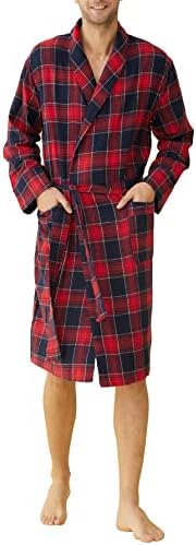 Latuza Men's Cotton Flannel Robe S Red