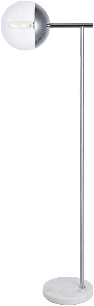 Eclipse 1 Light Chrome Floor Lamp with Clear Glass