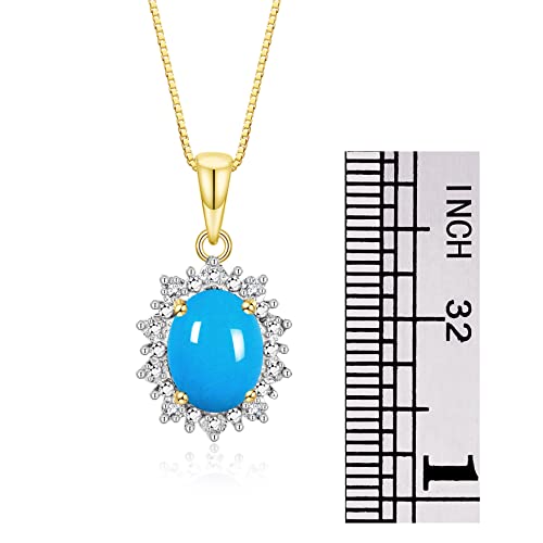 Image of Rylos Women's Yellow Gold Plated Silver Princess Diana Ring & Pendant Set. Gemstone & Diamonds, 9X7MM Birthstone. Matching Friendship Jewelry, Sizes 5-10.