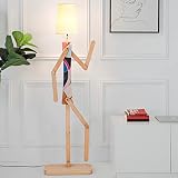 lamfurart Creative Tall Floor Lamp, Art Style Wooden Large Floor Lamp as a Gift, Changeable Shape Fl