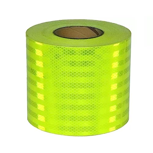 Cinta de advertencia reflectante fluorescente de 15cm x 45m para señalización exterior