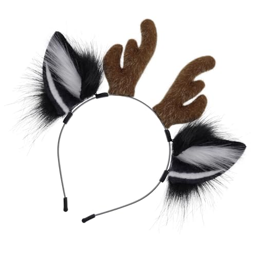 Bandeau corne de cerf 3D peluche accessoire cheveux cosplay et fête