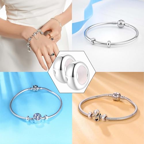 Crrynuo Charms Stopper 925 Sterling Silber, Spacer Charm Spacer Bead für Charm Bead Armband Anhänger