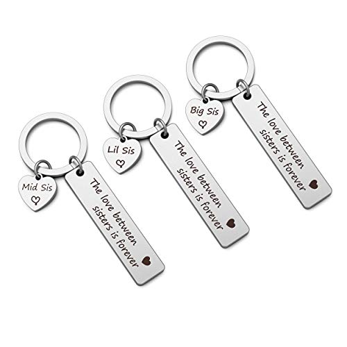 EIGSO Sister Keychain Set for 2 3 4 The Love Between Sisters is