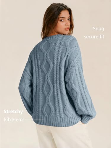 Image of Trendy Queen Women's Oversized Cable Knit Sweaters 2026 Fall Outfits | Quiet Luxury Style, Chunky Knit Texture, Winter Holiday Outfit, Easy Layering Piece, Fall Fashion Staple