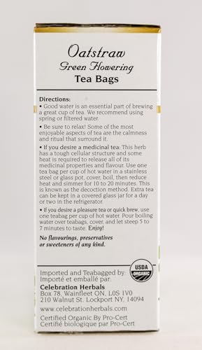 CELEBRATION HERBALS Organic Oatstraw Green Flowering Tea, 24 CT