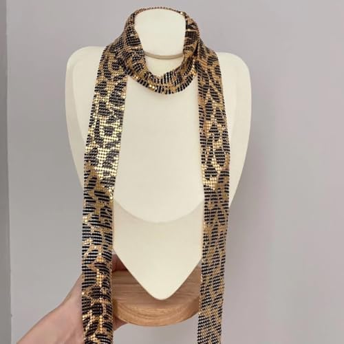 Vanrose Jan Women Sequins Neck Tie Scarf Party Evening Long Thin Skinny Tie Shawls Glitter Sparkle Neckerchief2