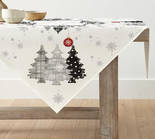 Artoid Mode Grau Kiefer Bäume Weihnachten Tischdecke, Tischwäsche...