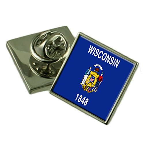 Insignia de solapa Wisconsin en cuadro grabado para decorar despachos y oficinas elegantes