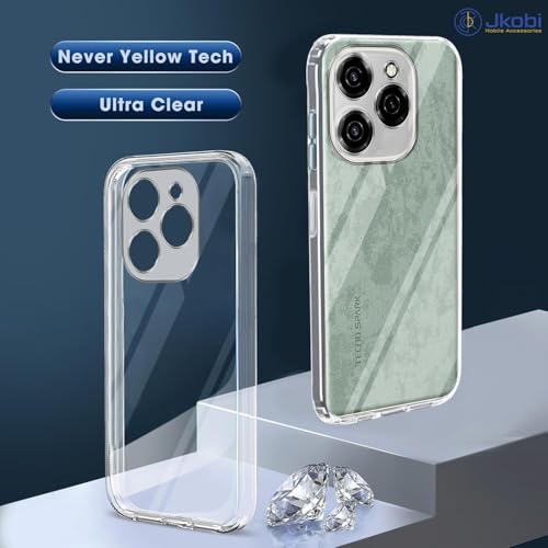 Image of Jkobi Silicone Back Cover Case for Tecno Spark 20 Pro (Clear Shockproof Case with Camera Protection | Soft and Flexible | Transparent)