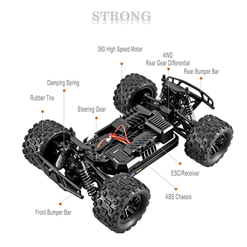dexinco Coche Teledirigido 4WD Juguete Todoterreno Vehículo Eléctrico Escala 1/18, 40 km/h Coche RC 2.4GHz Radiocontrol Camiones con 2 baterías Recargables(60Min De Juego) - imagen 6