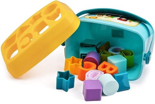 Image of UCRAVO Baby's First Sorting Building Blocks Toy for Kids Alphabets Color and Shapes Learning Educational Toy for Kids Boy and Girl Building Blocks, Stacking and Sorting Play for Infants