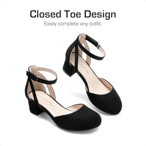 DREAM PAIRS Mädchen Abendschuhe Knöchelriemchen High Heels Mary Jane Schuhe Prinzessinnenschuhe Geeignet für Hochzeiten Geburtstagsfeiern Campus,Size 35,Schwarz,KKUMPU2501