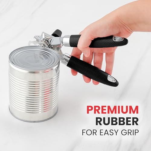 Zulay Kitchen Can Opener with Large Bottle Opener - Heavy Duty Stainless Steel Manual Can Opener with Turn Knob and Soft Grip Handles - Black by Zulay Kitchen - Image 8