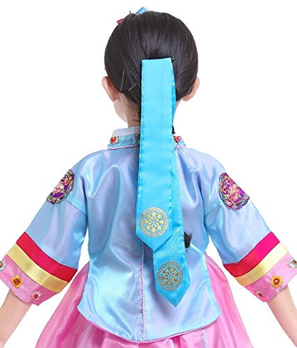 CRB Fashion Daenggi Traditional Korean Hanbok Hair Ribbon Cloth Tie Accessory Props Costume (Blue)