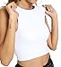 Women's Sports Bras Removable Padded Yoga Athletic Tank Tops Sleeveless Fitness Workout Crop Tops(White,XS)