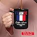 Cenluxy Personalized French Flag Ceramic Mug, French Lover Black Mug 11oz 15oz, Customized France Travel Souvenir Teacup With Name/Text/Year, Gift For Travelers Family Friends, France Flag Coffee Cup