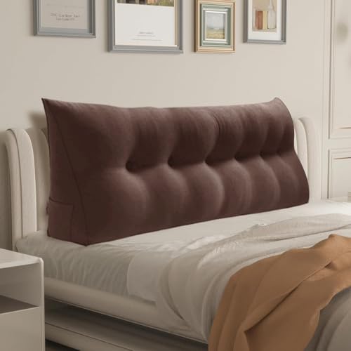 WOWMAX Wedge Headboard Pillow Caking Reading Pillow Sitting in Bed, Brown