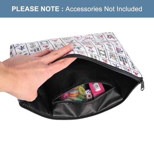 Bolsa para fichas American Mahjong abierta blanca 13x7 pulg miniatura 4
