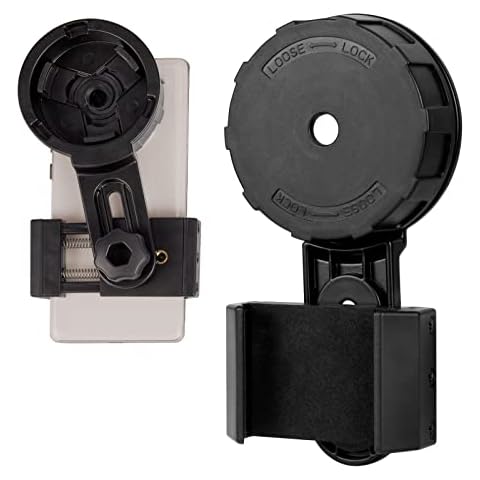 SOLOMARK Universal Upgrade Cell Phone Adapter Mount, Quick Aligned Smartphone Digiscoping Adapter for Monocular Binoculars Spotting Scope,Spring Type Stretchable Clip for All Brands of Smartphone Cover