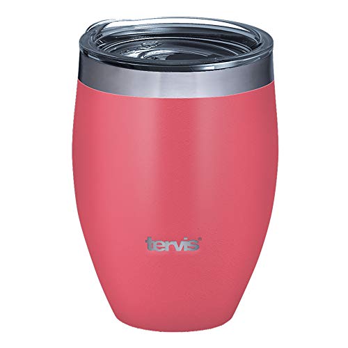 Tervis Powder Coated Stainless Steel Triple Walled Insulated Tumbler Travel Cup Keeps Drinks Cold & Hot, 12oz, Berry Blush
