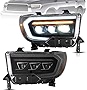 VLAND Headlights Assembly Fit for 2007-2013 TOYOTA TUNDRA, SEQUOIA 2008-2021, LED Front lights with Dynamic Animation DRL, Sequential Turn Signal, Plug-n-play, Smoked