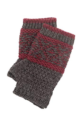 Aran Crafts Irish Soft Cable Knitted Fairisle Mittens, 100% Merino Wool, Authentic & Traditional, Fisherman Sweater-Style Knit, Made In Ireland, X5079-Char Charcoal #TOP3