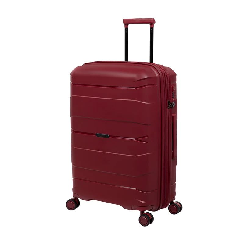 Image of it luggage Momentous German Red Medium-24 inches Expandable Polypropylene Hardsided with TSA Lock & Wet Pouch Inside 8 Wheel Trolley Bag