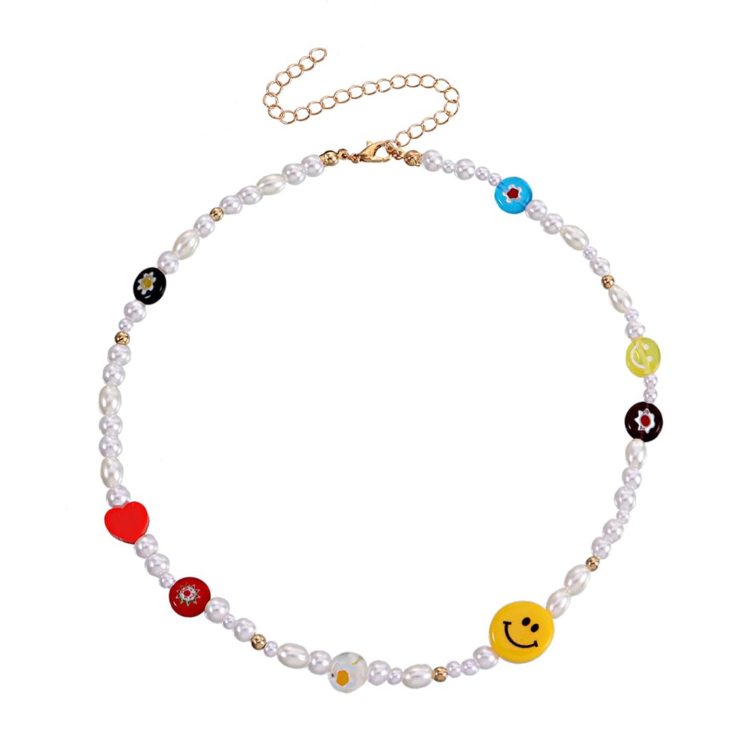 OSUWLSI Collar de Perlas para Hombre Collar Media Cadena Media Perla Acero Inoxidable Cubanas Collar Perlas Mujer Choker Delicado para Cumpleaños