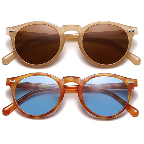 Image of Vintage Polarized Sunglasses for Men Women Round Retro Classic Fashion Eyewear UV400 Protection Sun Glasses