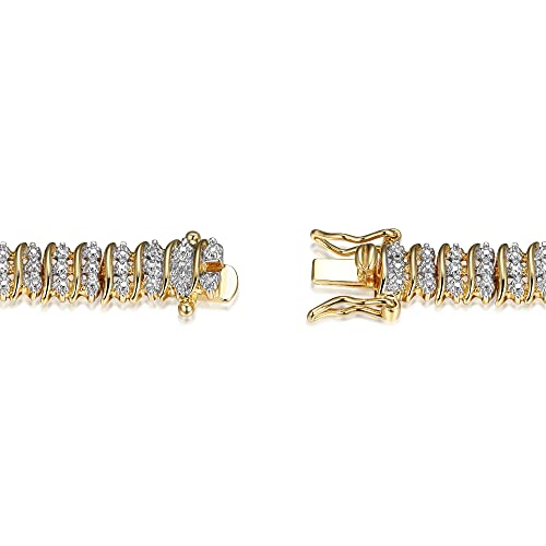 Amazon Essentials Diamond Accent Triple Row S-Link Tennis Bracelet, 7.25" (previously Amazon Collection)3