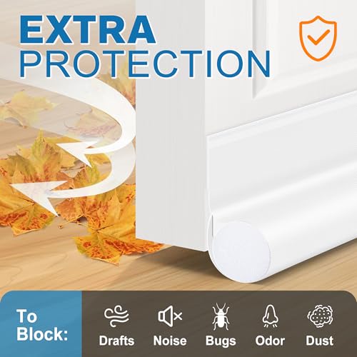 Image of MAXTID Under Door Draft Stoppers 36 Inch Door Draft Blocker Draft Stoppers for Bottom of Doors Seal Gap, Door Seal Strips Sweeps, White