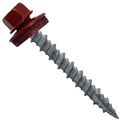 Vis de toit en métal rouge colonial 3,8 cm de fixation pour tôle ondulée et panneau acier