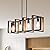 EDISHINE 35.4" Dining Room Light Fixture, 4-Light Adjustable Kitchen Island Lighting, Rustic Wood and Black Mental Finish, Farmhouse Pendant Lights for Kitchen Island, Cafe