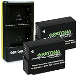 PATONA Cargador Doble con 2X Premium Batería DMW-BLC12 Compatible con Panasonic Lumix DMC-FZ1000 DMC-G5 DMC-G6