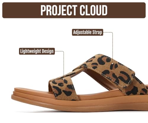 Image of Project Cloud Wedge Sandals for Women 2026 - Comfortable Soft & Plush Insole Strappy Womens Sandals with Lightweight and Non-Slip Durable Outsole