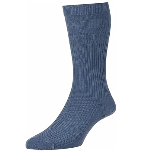HJ Hall Softop Mens Cotton Socks HJ91 Slate Blue 6-11